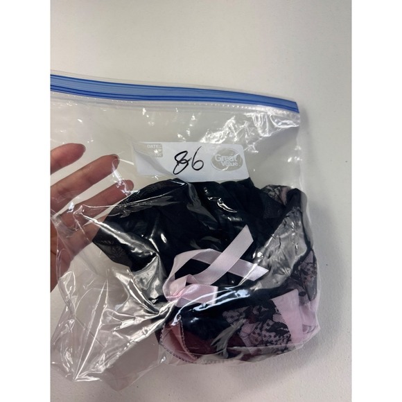 Per lei Black & Pink Lace Babydoll Lingerie Nightie XL Extra Large - Picture 8 of 9